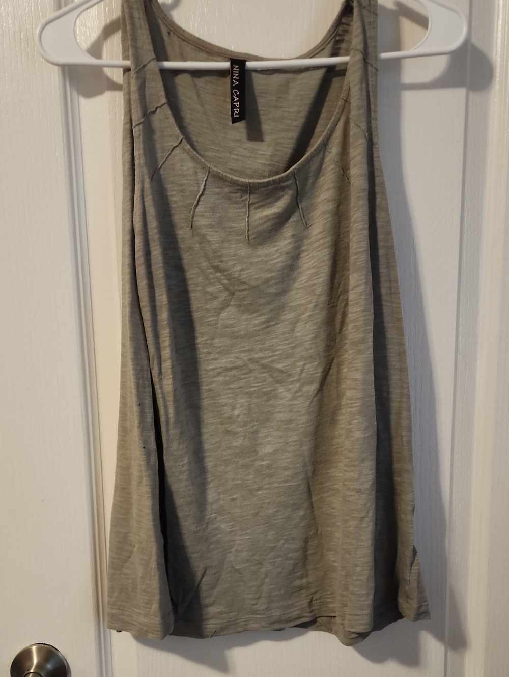 Nina Capri Olive Green Scoop Neck Tank Top